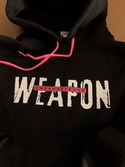 NO WEAPON HOODIE - PINK or BLACK