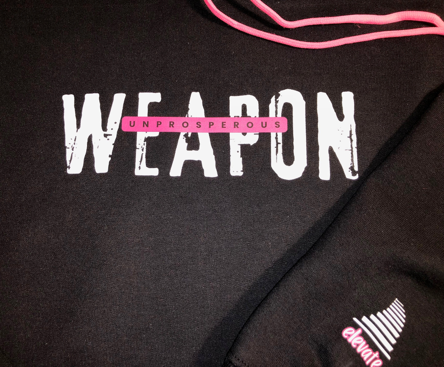 NO WEAPON HOODIE - PINK or BLACK